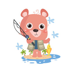 Obraz na płótnie Canvas Flat Cute Bear illustration suitable for kid design