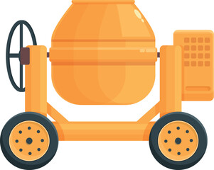 Cement tool icon cartoon vector. Concrete machine. Building mix