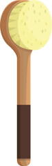 Sticker brush icon cartoon vector. Wood tool. Spa care