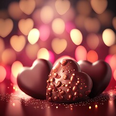 Fototapeta premium valentine's day, heart, chocolate, love, chocolate, heart, Easter, generated by ai 