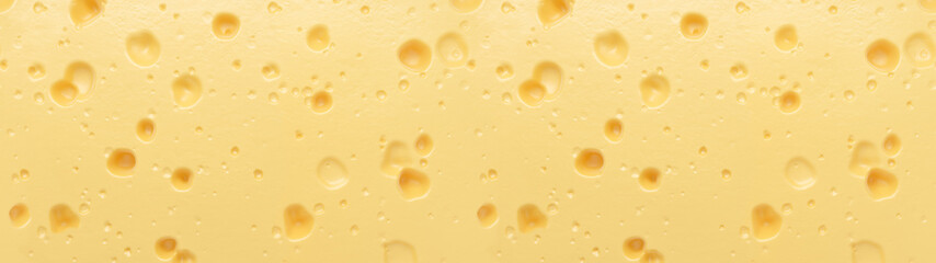 Cheese with holes. Seamless horizontal texture. Food Pattern. 3D illustration