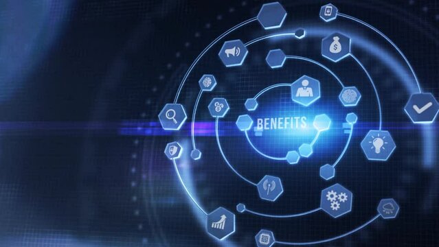 Internet, business, Technology and network concept.Employee benefits help to get the best human resources. Business concept. 3d illustration.