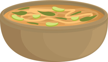 Rice soup icon cartoon vector. Food dish. Japanese meal