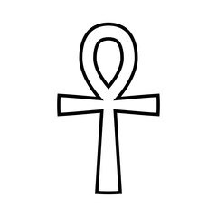Vector flat outline Egypt cross symbol isolated on white background