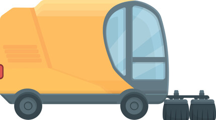 Fototapeta premium Sweeper cleaner icon cartoon vector. Road truck. Vehicle city