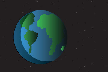 Planet Earth with galaxy star constellations on black canvas background. Live texture and Scientific, modern and didactic.