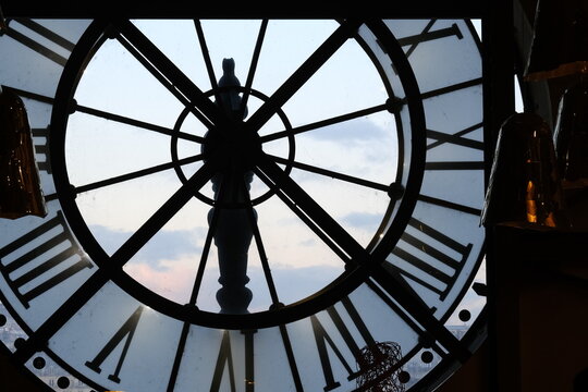 Paris, France - January the 20th, 2023: A close-up on the clock of the Orsay museum.