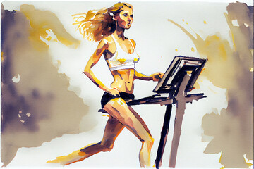 Young woman running. Run and fitness, healthy lifestyle