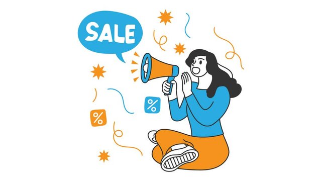 Sale announcement Motion graphic design animation. Online Shopping Activities videos