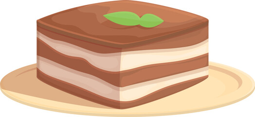 Tiramisu cream icon cartoon vector. Cake food. Cheese coffee