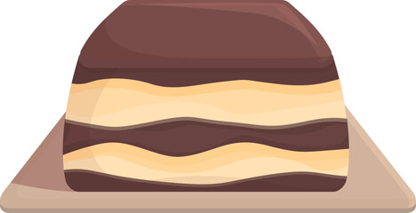 Restaurant tiramisu icon cartoon vector. Cake dessert. Piece pastry
