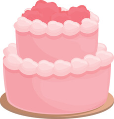 Fresh berry wedding cake icon cartoon vector. Pie party. Food bakery