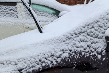 冬　自動車　積雪　ワイパー