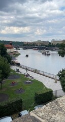 Naklejka premium view of the bay of the city