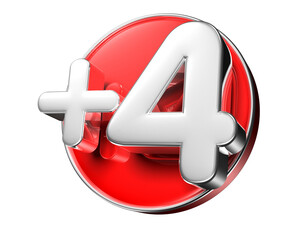 Plus 4 3D illustration. Advertising signs. Product design. Product sales.