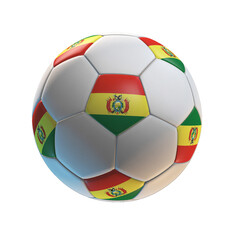 Obraz premium Soccer ball with the flag of Bolivia on isolated transparent. 3D Rendering