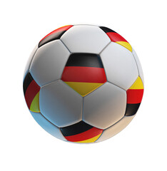 Fototapeta premium Soccer ball with the flag of Germany on isolated transparent. 3D Rendering