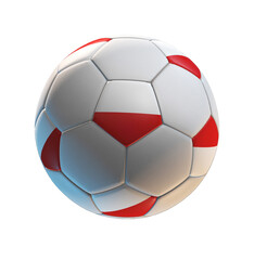 Fototapeta premium Soccer ball with the flag of Poland on isolated transparent. 3D Rendering
