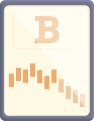 Bitcoin graph icon cartoon vector. People study. Money education