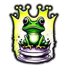 Fototapeta premium green frog on white background