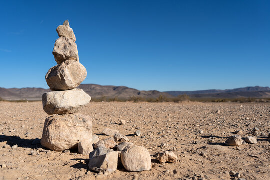 Stacked rocks on rocky ground