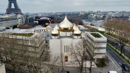 Drone photo Cathédrale de la Sainte-Trinité Paris France europe