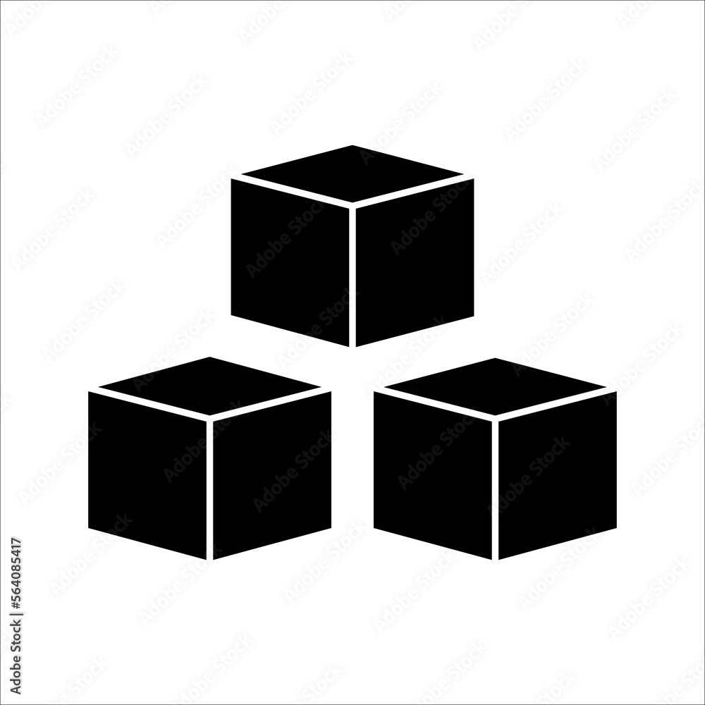 Wall mural Cube icon. In Trendy Design Vector. Vector illustration on a white background.