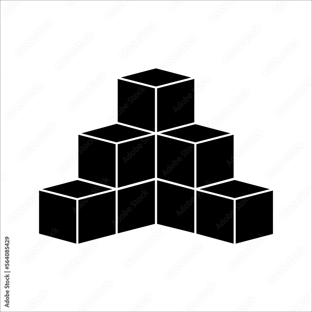 Wall mural Cube icon. In Trendy Design Vector. Vector illustration on a white background.