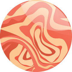 Red fire bubble icon cartoon vector. Circle ball. Crystal bead