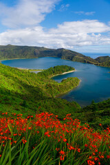 Fototapeta na wymiar lago di fogo, azores, beautiful landscape