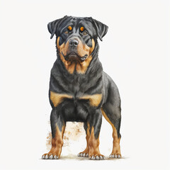 “Generative AI” Rottweiler digital illustration.