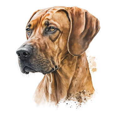 &ldquo;Generative AI&rdquo; Rhodesian Ridgeback digital illustration.