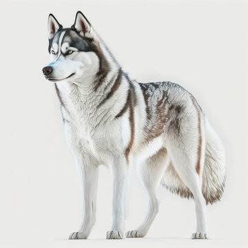 “Generative AI” Siberian Husky digital illustration.