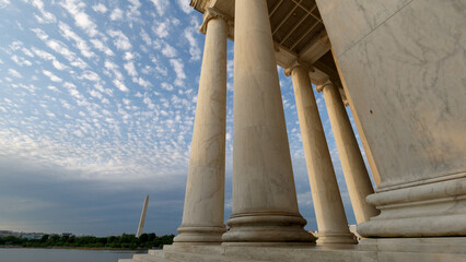 Jefferson Memorial from Back in Washington, DC Afternoon Sun Timelapse