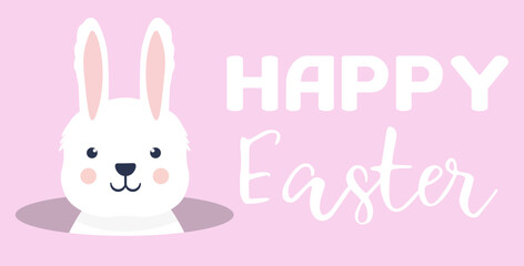 Obraz na płótnie Canvas Easter Bunny.Happy Easter Banner.Vector Illustration