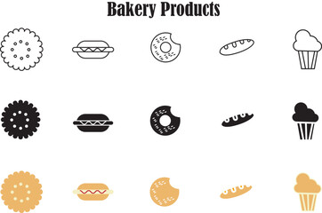 Bread bakery illustration set