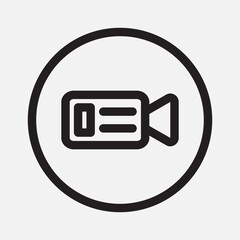 Video recorder icon in line style about camera, use for website mobile app presentation