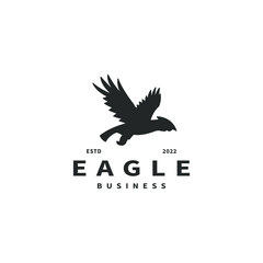 vintage eagle silhouette vector icon logo design illustration