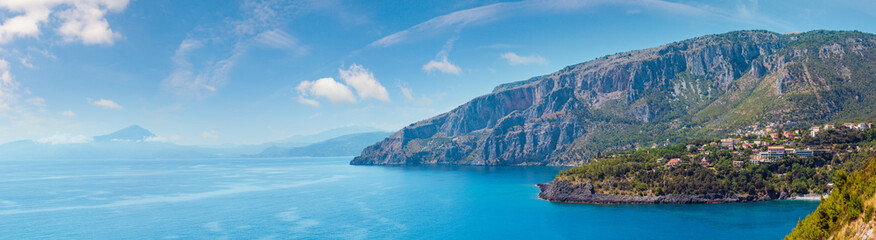 Beautiful Tyrrhenian sea coastline landscape. Not far from Sapri, Campania, Italy.