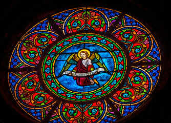 Angel Stained Glass Notre Dame de Nice Church Nice France