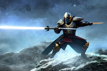 Futuristic Sci-fi Samurai HD in Cosmic land 4