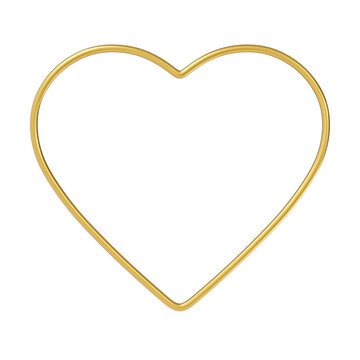 3d image render of gold heart frame
