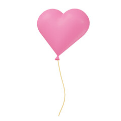 Fototapeta na wymiar 3d render image of pink heart shaped balloon 