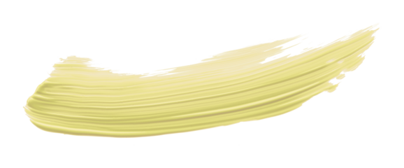Pale yellow brush isolated on transparent background. Yellow brush.