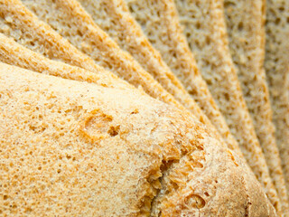 Background of a sliced loaf of bread