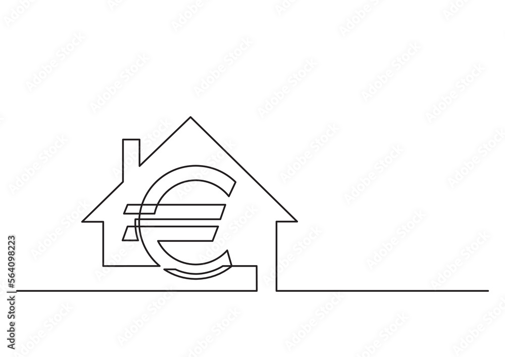Poster continuous line drawing vector illustration with fully editable stroke of isolated vector object rea