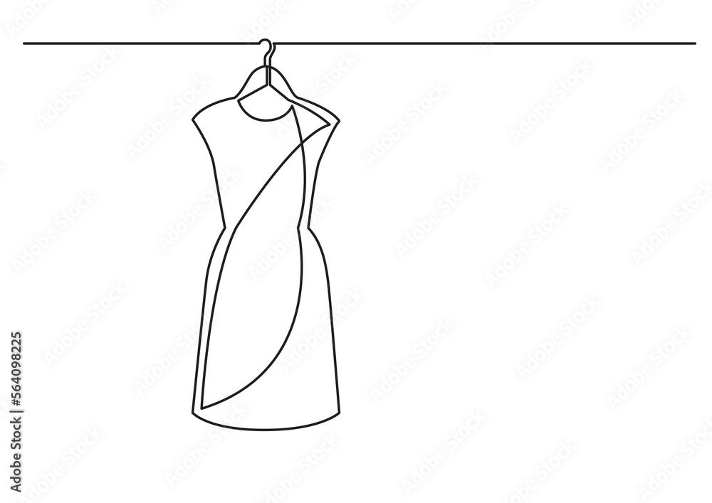Poster continuous line drawing vector illustration with fully editable stroke of isolated vector object wom