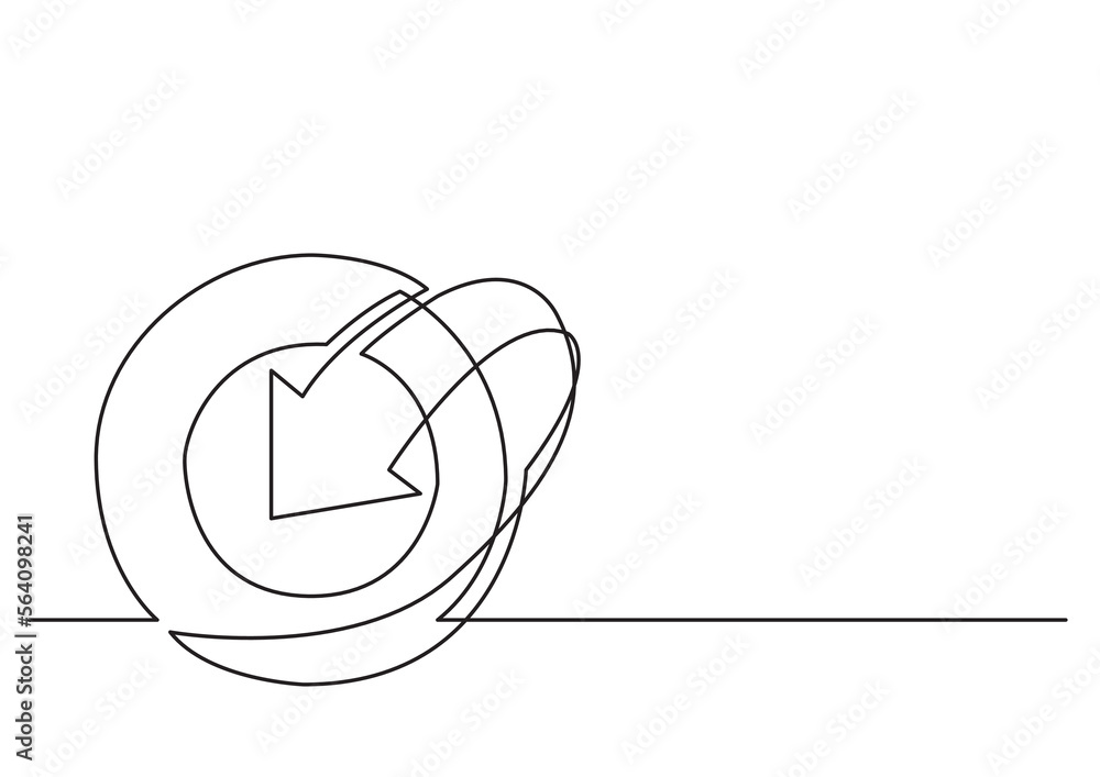 Poster continuous line drawing vector illustration with fully editable stroke of logo design abstract circl