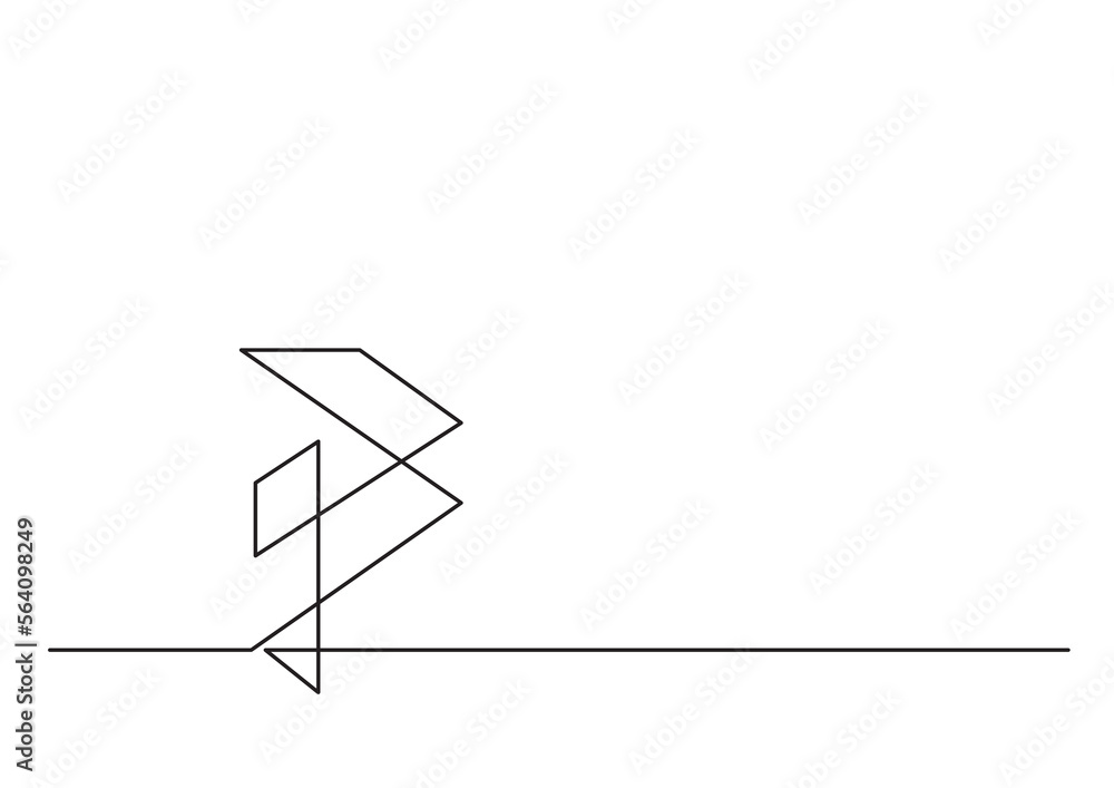 Poster continuous line drawing vector illustration with fully editable stroke of logo design abstract geome