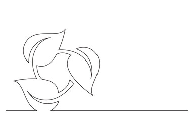continuous line drawing vector illustration with FULLY EDITABLE STROKE of renewal energy symbol